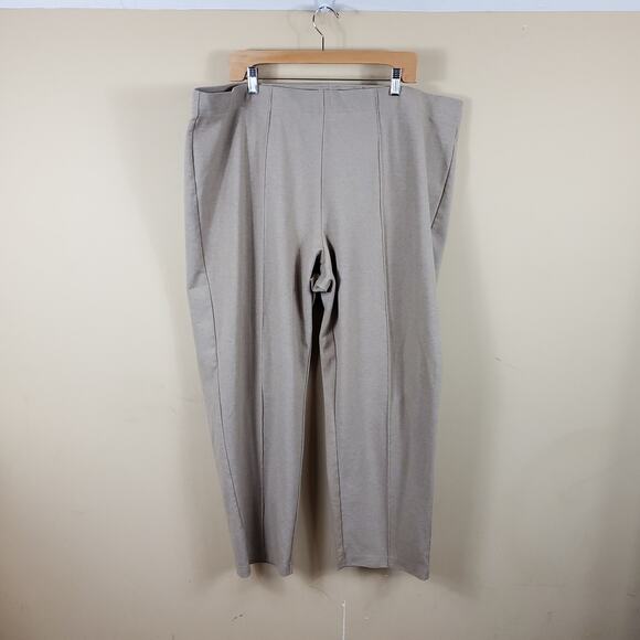 Rebecca Malone Tan Front Seam Straight-leg Pull-on Pants Size 3X - Picture 1 of 9